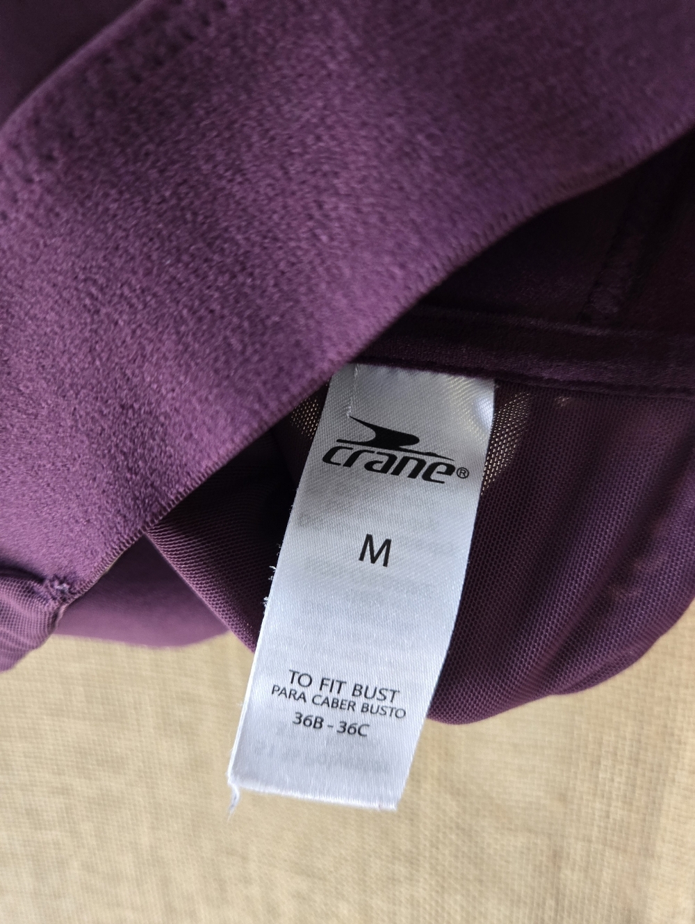 Women's Crane Plunge Racerback Wireless Bra - Plum Purple Medium 38B - 36C - Picture 4 of 6